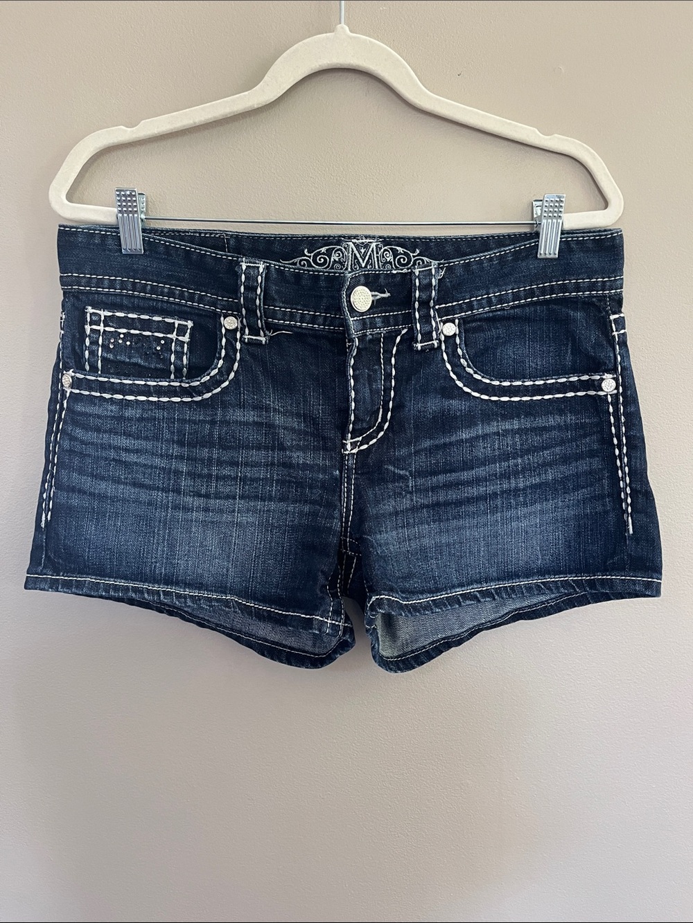 Miss Me embellished with rhinestone accents denim shorts size 11/12